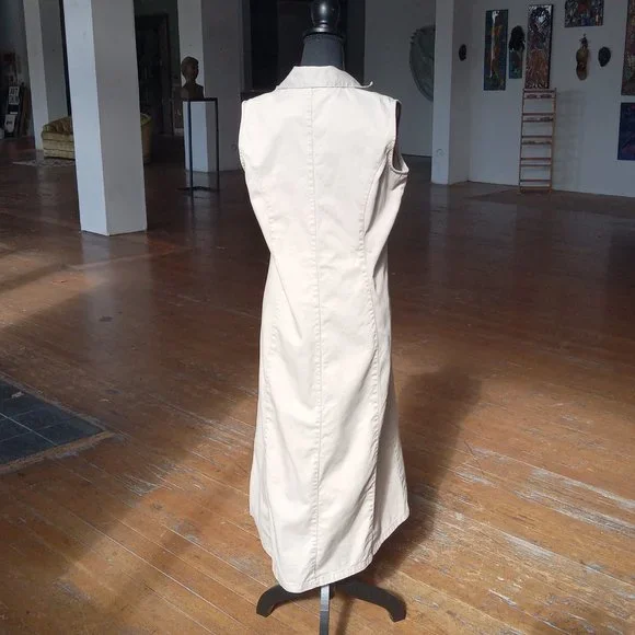 Thick cotton/denim cream button down maxi dress - Picture 5 of 6